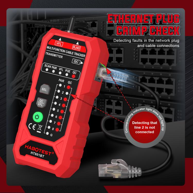 Localizador y comprobador de cables de red multifunción HABOTEST, HT801B