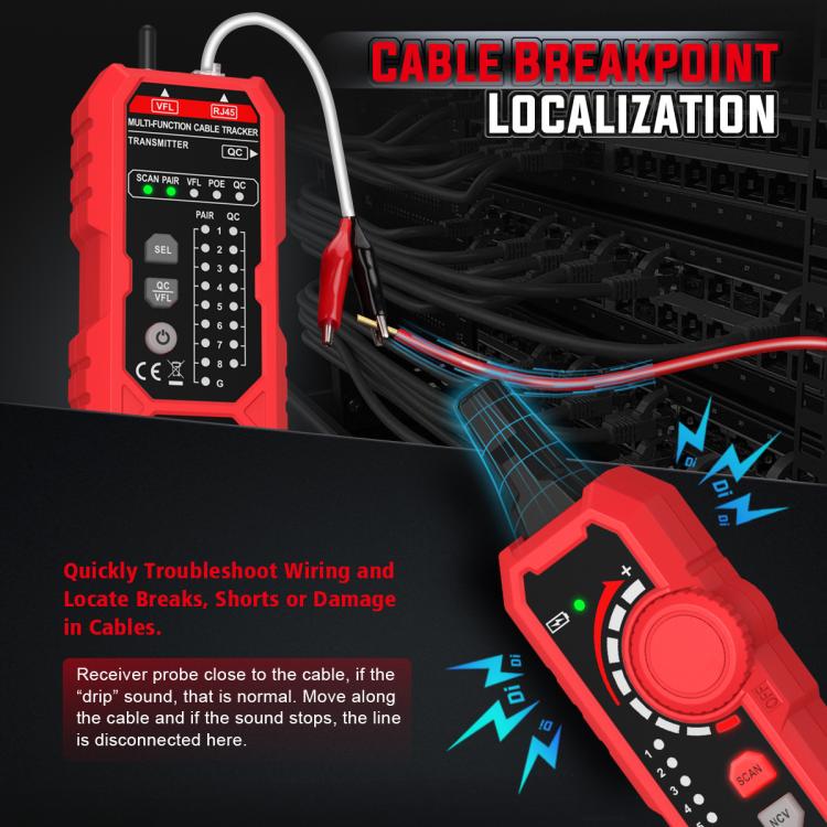 Localizador y comprobador de cables de red multifunción HABOTEST, HT801B
