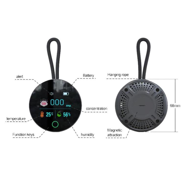 Detector digital portátil de monóxido de carbono K5S con detector de temperatura y humedad., K5S