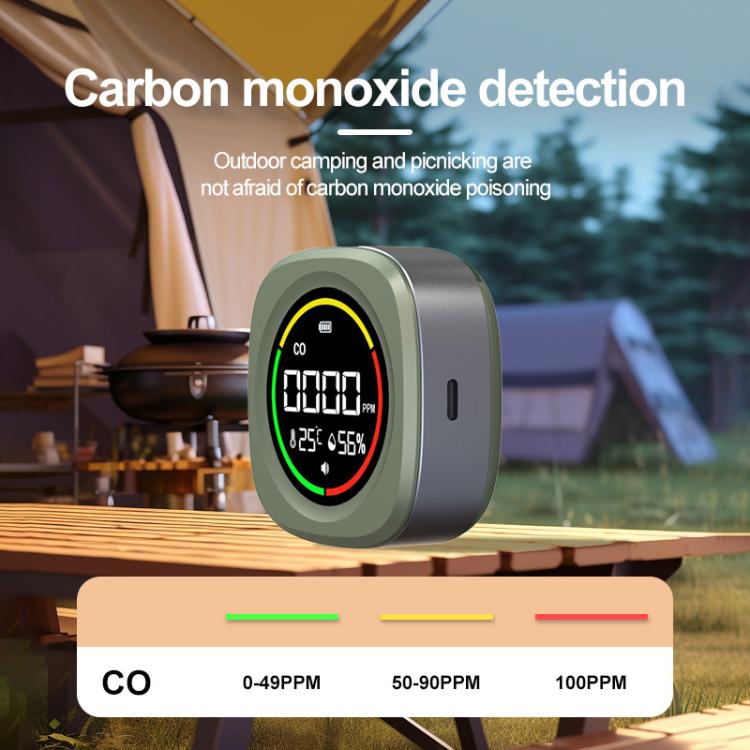 Detector de monóxido de carbono, temperatura y humedad 3 en 1 K5A, portátil para exteriores. Alarma de detección de CO., K5A