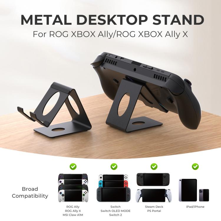 Soporte de escritorio metálico universal JYS para consolas portátiles, compatible con ROG Xbox Ally/X, Switch, Steam Deck y Lenovo Legion Go., Desktop Stand White, Desktop Stand Black