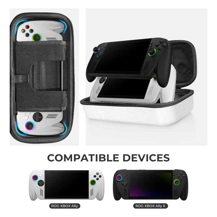 Estuche rígido JYS para ROG Xbox Ally/X, portátil, de viaje, con cremallera., JYS-X152 White, JYS-X152 Black