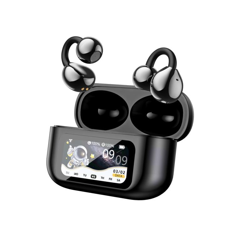 Traductor inteligente con IA en 150 idiomas, auriculares Bluetooth con pantalla a color y compartimento de carga.