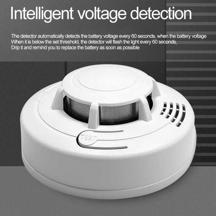 Detector de humo HD-001 para el hogar, alarma de incendios doméstica con sonido y luz.