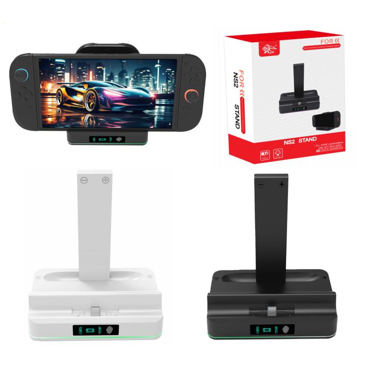 Base de carga LED RGB KJH para Nintendo Switch 2 y estación de carga rápida para controladores Joy-Con