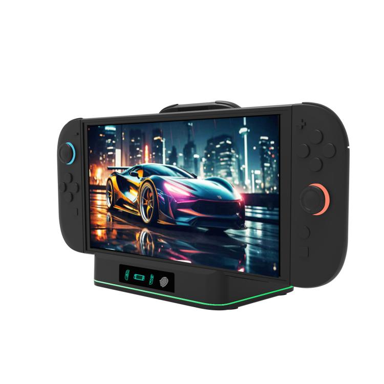 Base de carga LED RGB KJH para Nintendo Switch 2 y estación de carga rápida para controladores Joy-Con