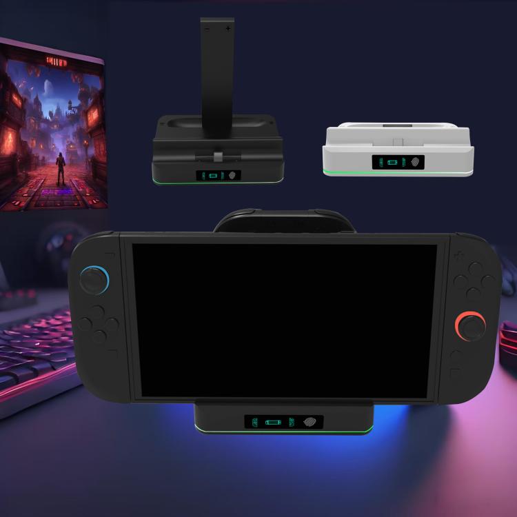 Base de carga LED RGB KJH para Nintendo Switch 2 y estación de carga rápida para controladores Joy-Con