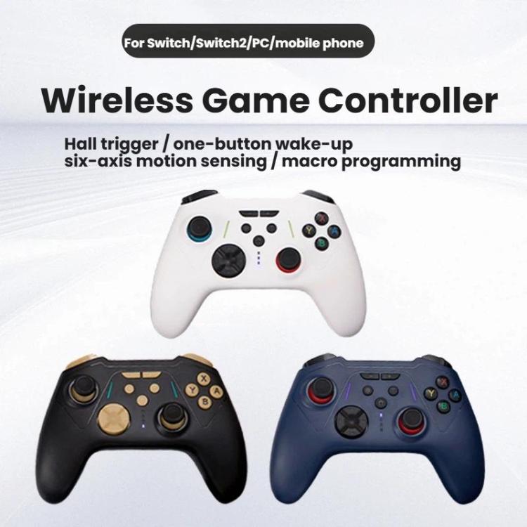 Mando para juegos Bluetooth S201: gatillos con efecto Hall, botones traseros duales para macros, compatible con Switch 2/Switch/PC/Steam/Móvil