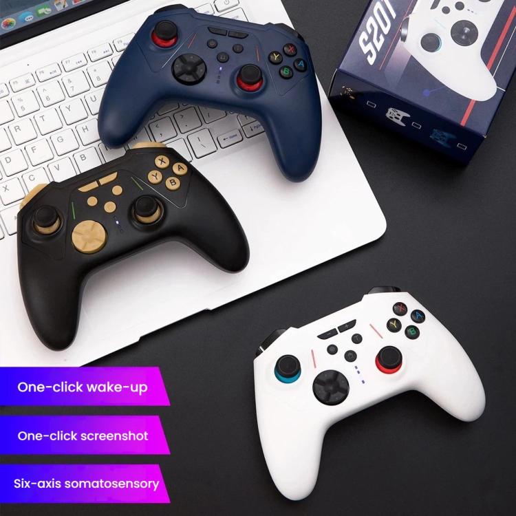 Mando para juegos Bluetooth S201: gatillos con efecto Hall, botones traseros duales para macros, compatible con Switch 2/Switch/PC/Steam/Móvil