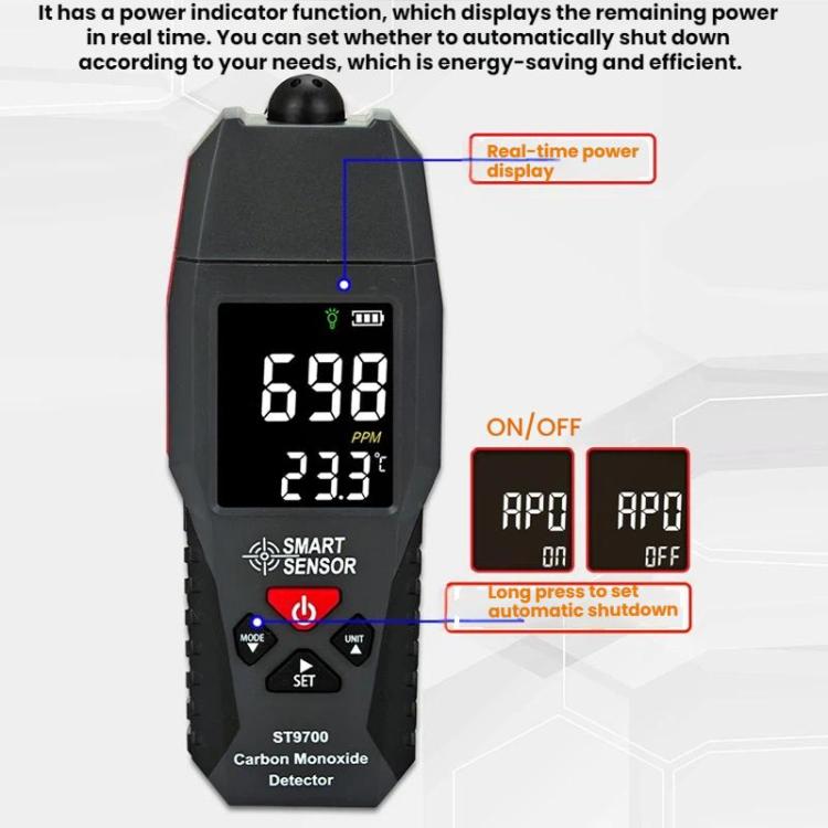 Detector de alarma de fugas de monóxido de carbono SMART SENSOR para gases tóxicos