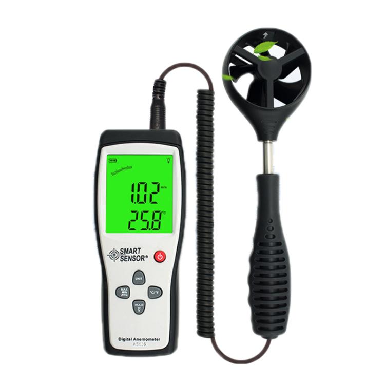 Medidor de velocidad del viento portátil de alta precisión SMART SENSOR, AS836