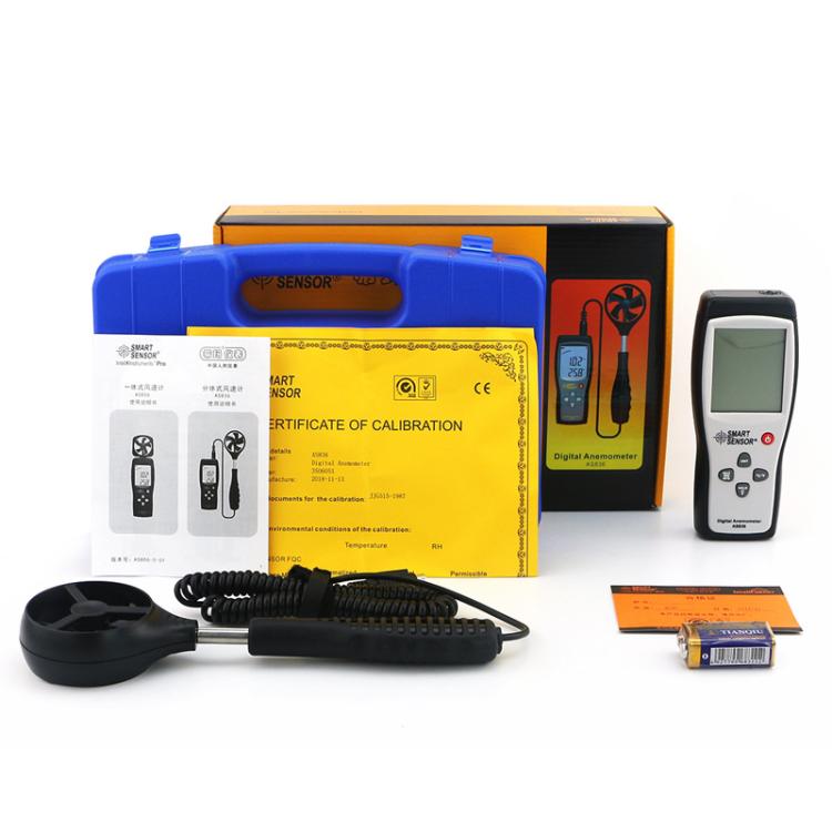 Medidor de velocidad del viento portátil de alta precisión SMART SENSOR, AS836