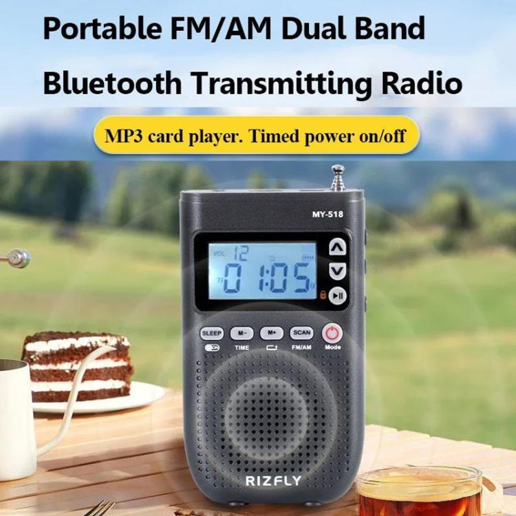 Radio transmisora Bluetooth portátil de 2 bandas FM/AM RIZFLY MY518