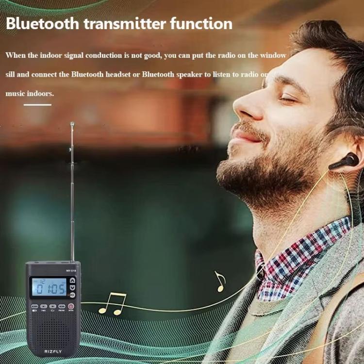 Radio transmisora Bluetooth portátil de 2 bandas FM/AM RIZFLY MY518