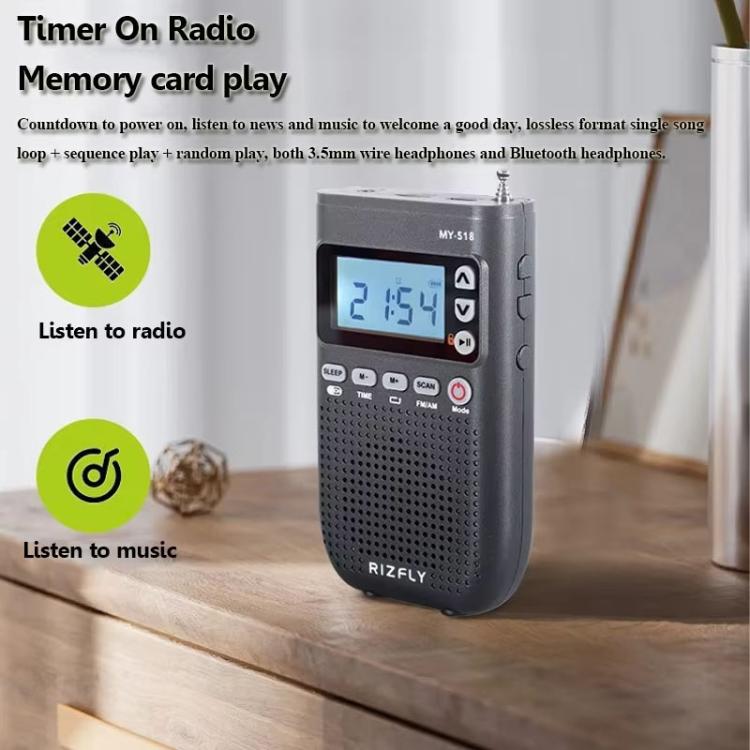 Radio transmisora Bluetooth portátil de 2 bandas FM/AM RIZFLY MY518