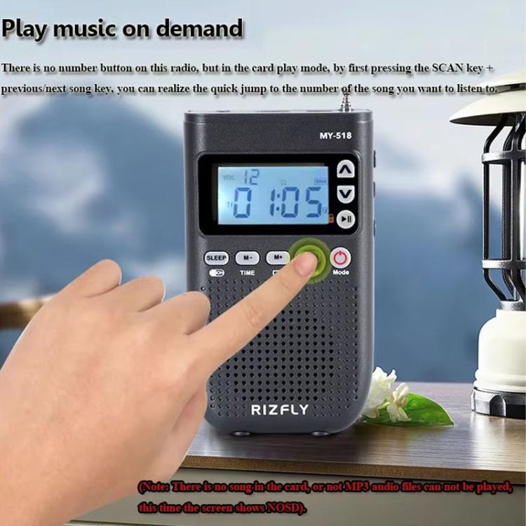 Radio transmisora Bluetooth portátil de 2 bandas FM/AM RIZFLY MY518