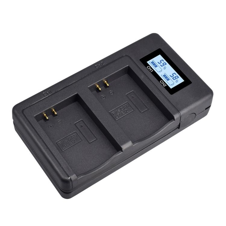 Cargador de pantalla LCD digital de doble batería para Canon LP-E12, LP-E12