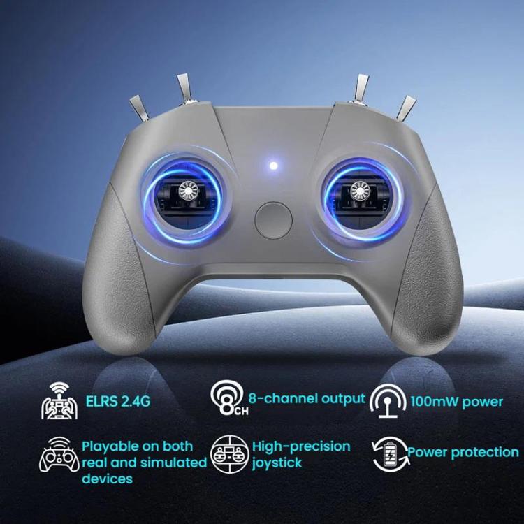 STARTRC C8 ELRS Drone de control remoto Entrenamiento Aeromodelismo Control remoto Simulador de aeronave de desplazamiento, Single Handle, With CR8 Receiver