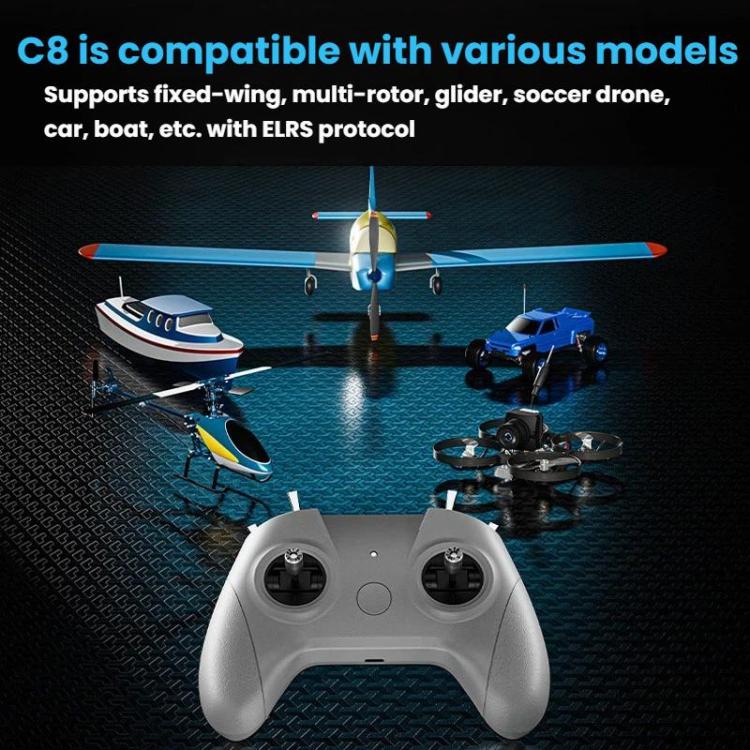 STARTRC C8 ELRS Drone de control remoto Entrenamiento Aeromodelismo Control remoto Simulador de aeronave de desplazamiento, Single Handle, With CR8 Receiver