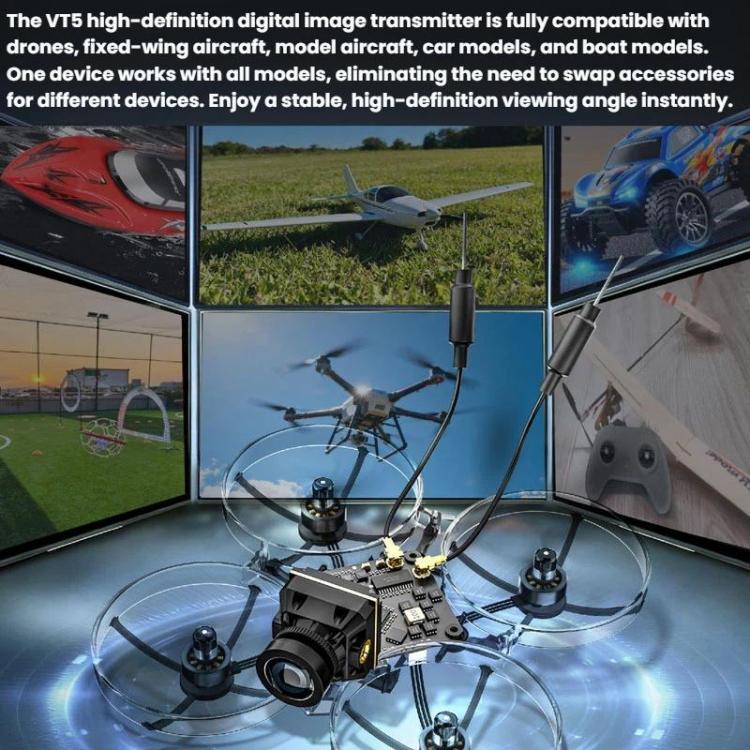 Kit receptor de transmisión de video para dron STARTRC VT5 FPV HD con doble antena y cámara 1080P., Air System+Ground System