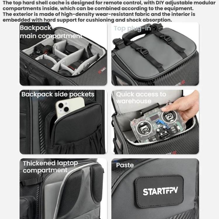 Mochila de transporte para dron FPV STARTRC BP2, gran capacidad, impermeable y duradera.