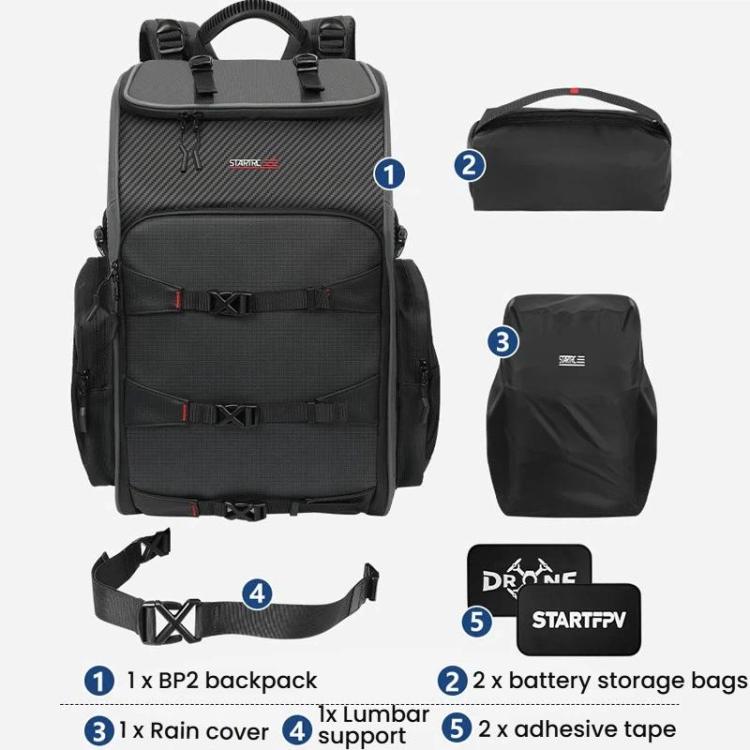 Mochila de transporte para dron FPV STARTRC BP2, gran capacidad, impermeable y duradera.
