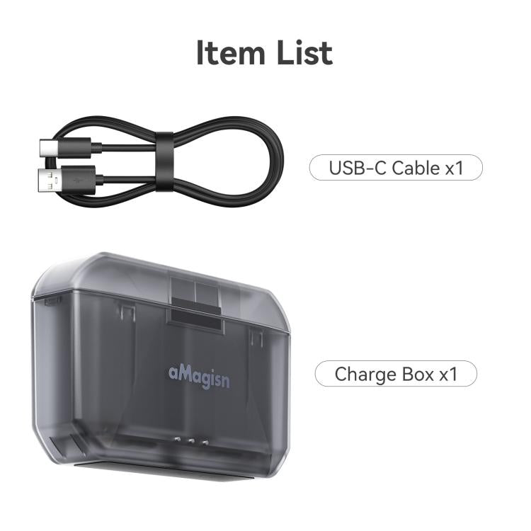 Estuche cargador de batería de carga rápida aMagisn para GoPro HERO13 Black/12 Black/11 Black/10 Black/9 Black