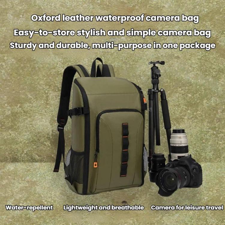 Mochila para cámara DSLR portátil, desmontable, impermeable y de gran capacidad para exteriores., Olive Green