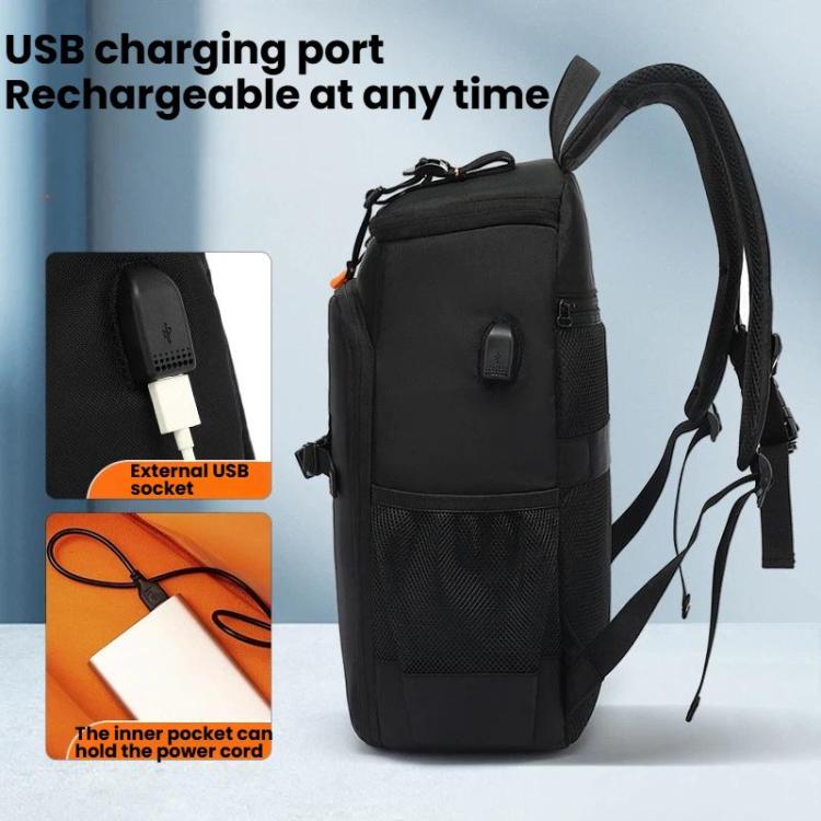 Mochila impermeable para cámara DSLR XINQUAN para exteriores, ideal para fotografía y con gran capacidad para portátil., Black Orange