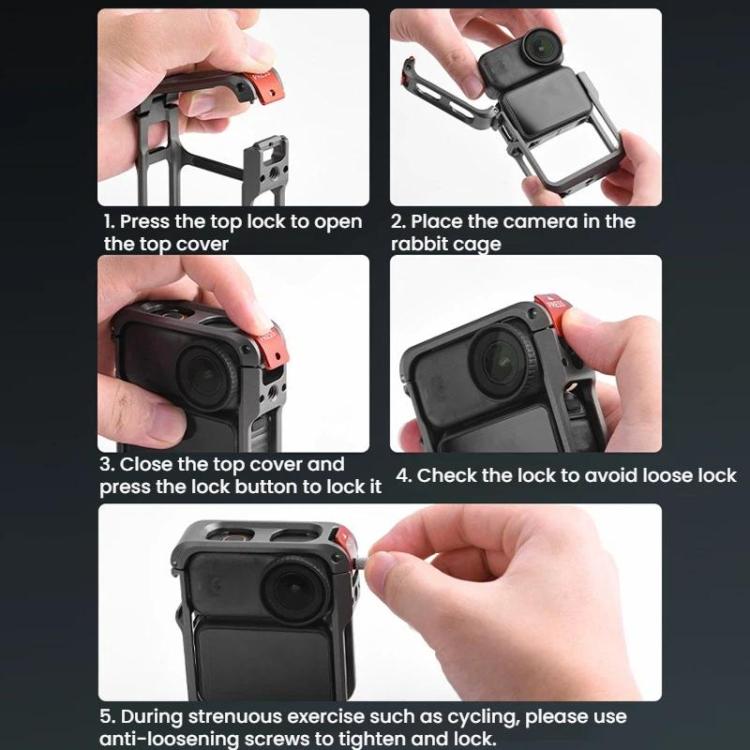 Marco protector de extensión de cámara Flymile con jaula metálica para DJI Osmo Nano