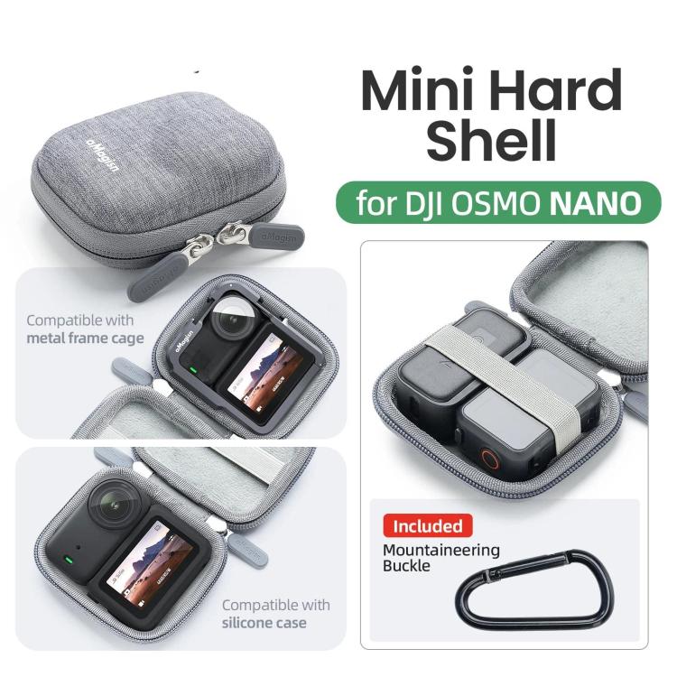 Funda protectora compacta y rígida aMagisn Mini para la cámara DJI Osmo Nano, con clip de mosquetón.