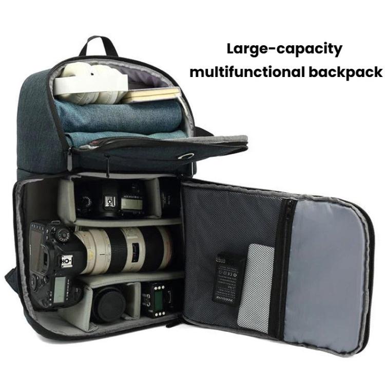 Mochila multifuncional e impermeable para cámara réflex digital de gran capacidad., Blue
