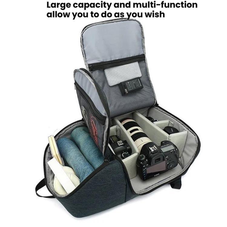 Mochila multifuncional e impermeable para cámara réflex digital de gran capacidad., Blue