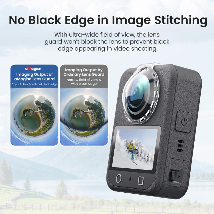 Para DJI Osmo 360 aMagisn Protector de lente antivaho con clip HD