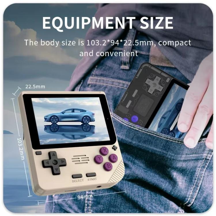 Consola de juegos portátil retro POWKIDDY V10 de 3,5 pulgadas IPS OCA Full Fit, procesador Quad-Core Cortex-A35 de 1,5 GHz., 64G, 128G