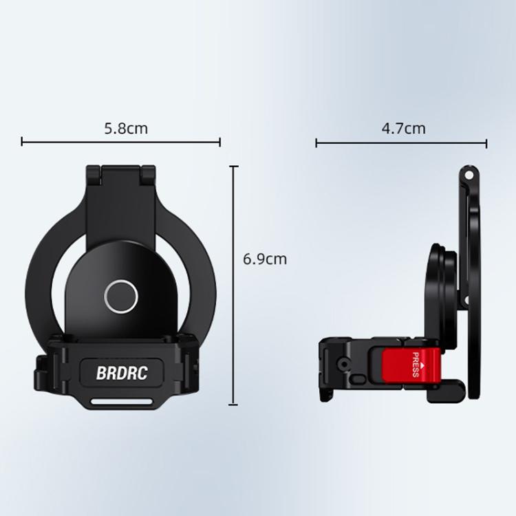 Soporte magnético expandible para teléfono BRDRC para DJI Osmo Pocket 3 con montaje de zapata fría, Black