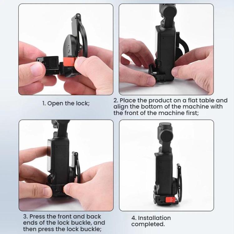 Soporte magnético expandible para teléfono BRDRC para DJI Osmo Pocket 3 con montaje de zapata fría, Black