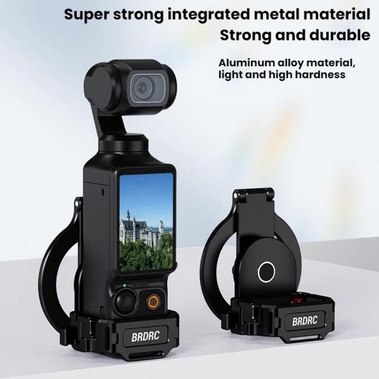 Soporte magnético expandible para teléfono BRDRC para DJI Osmo Pocket 3 con montaje de zapata fría, Black