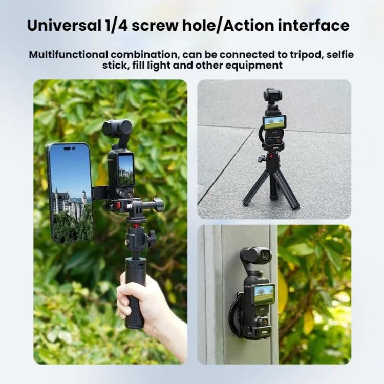 Soporte magnético expandible para teléfono BRDRC para DJI Osmo Pocket 3 con montaje de zapata fría, Black