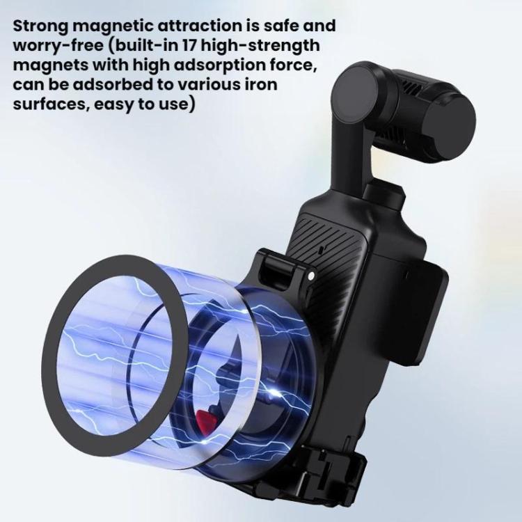 Soporte magnético expandible para teléfono BRDRC para DJI Osmo Pocket 3 con montaje de zapata fría, Black