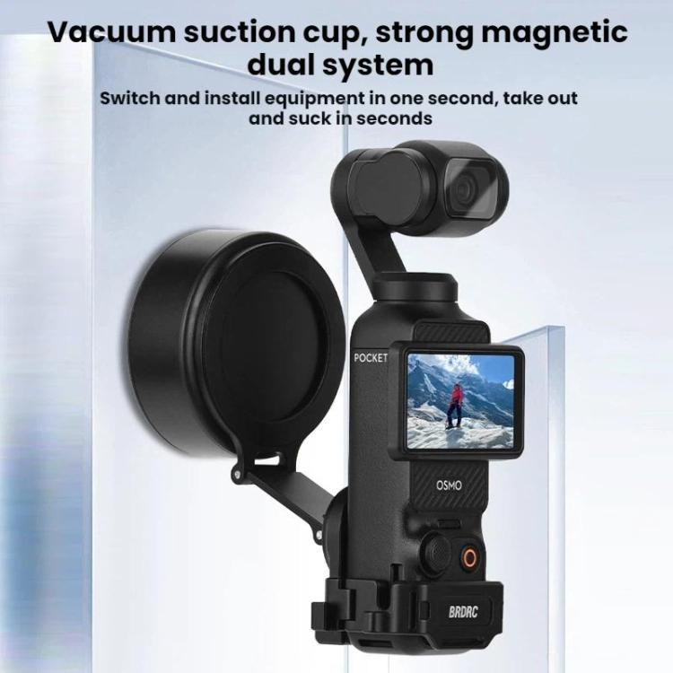 Soporte magnético expandible para teléfono BRDRC para DJI Osmo Pocket 3 con montaje de zapata fría, Black