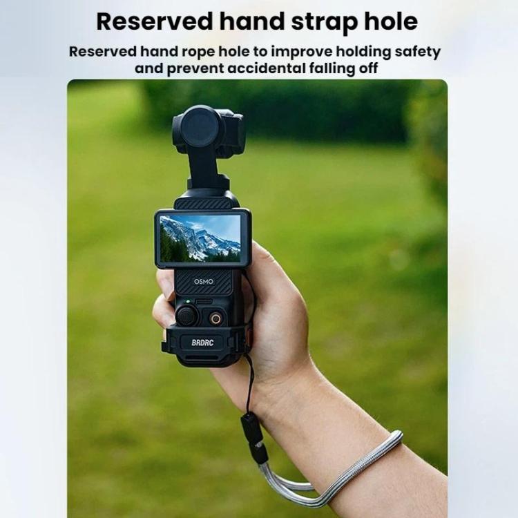 Soporte magnético expandible para teléfono BRDRC para DJI Osmo Pocket 3 con montaje de zapata fría, Black