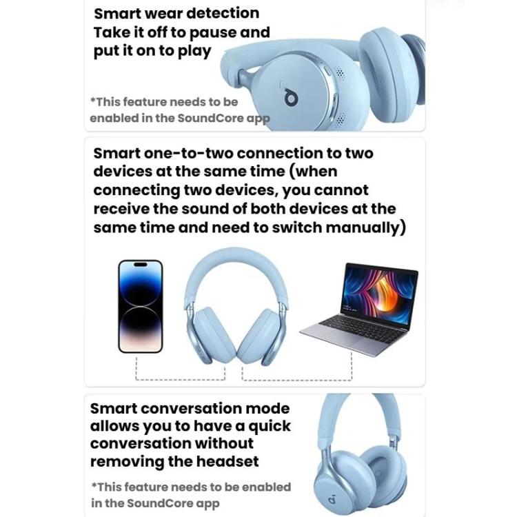 Auriculares inalámbricos Bluetooth con diadema ANKER SoundCore Space One S1 con reducción de ruido inteligente