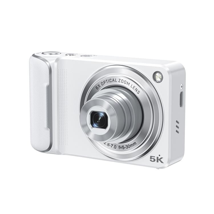Cámara digital DC309X con zoom óptico 6x, 64 MP y vídeo 5K, pantalla táctil de 2,8 pulgadas y doble lente frontal/trasera., EU Plug White, EU Plug Black, US Plug White, US Plug Black, UK Plug White, UK Plug Black