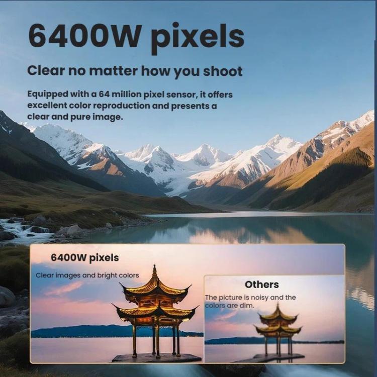 Cámara digital DC309X con zoom óptico 6x, 64 MP y vídeo 5K, pantalla táctil de 2,8 pulgadas y doble lente frontal/trasera., EU Plug White, EU Plug Black, US Plug White, US Plug Black, UK Plug White, UK Plug Black