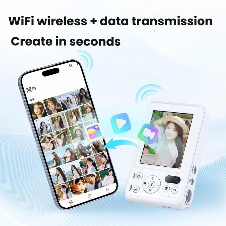 Cámara digital DC309X con zoom óptico 6x, 64 MP y vídeo 5K, pantalla táctil de 2,8 pulgadas y doble lente frontal/trasera., EU Plug White, EU Plug Black, US Plug White, US Plug Black, UK Plug White, UK Plug Black