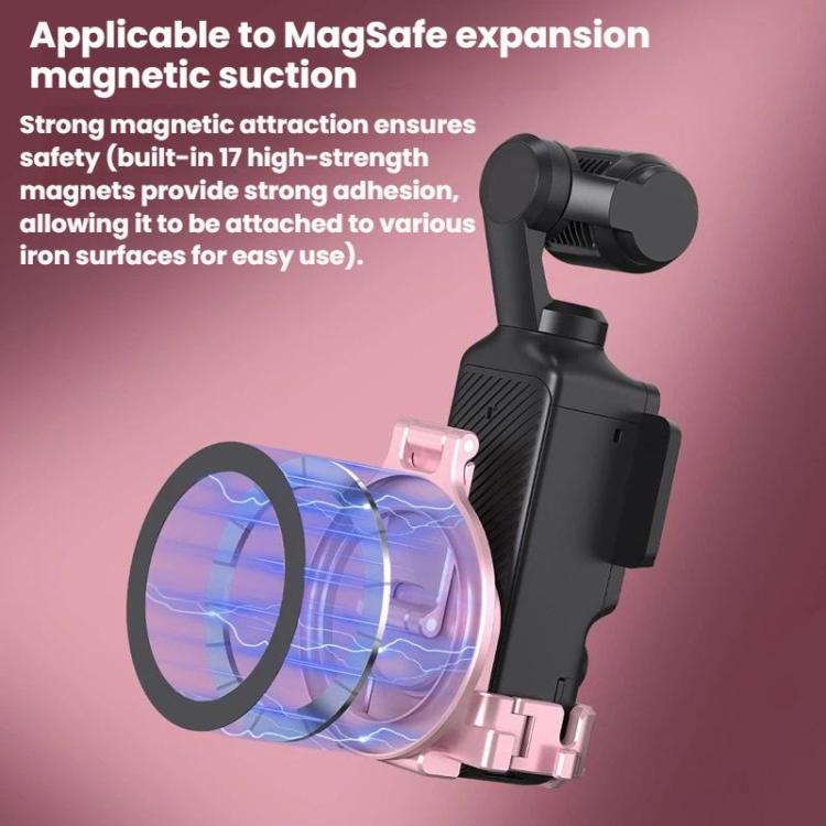 Soporte magnético expandible para teléfono BRDRC para DJI Osmo Pocket 3 con montaje de zapata fría, Pink