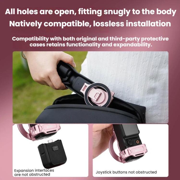Soporte magnético expandible para teléfono BRDRC para DJI Osmo Pocket 3 con montaje de zapata fría, Pink