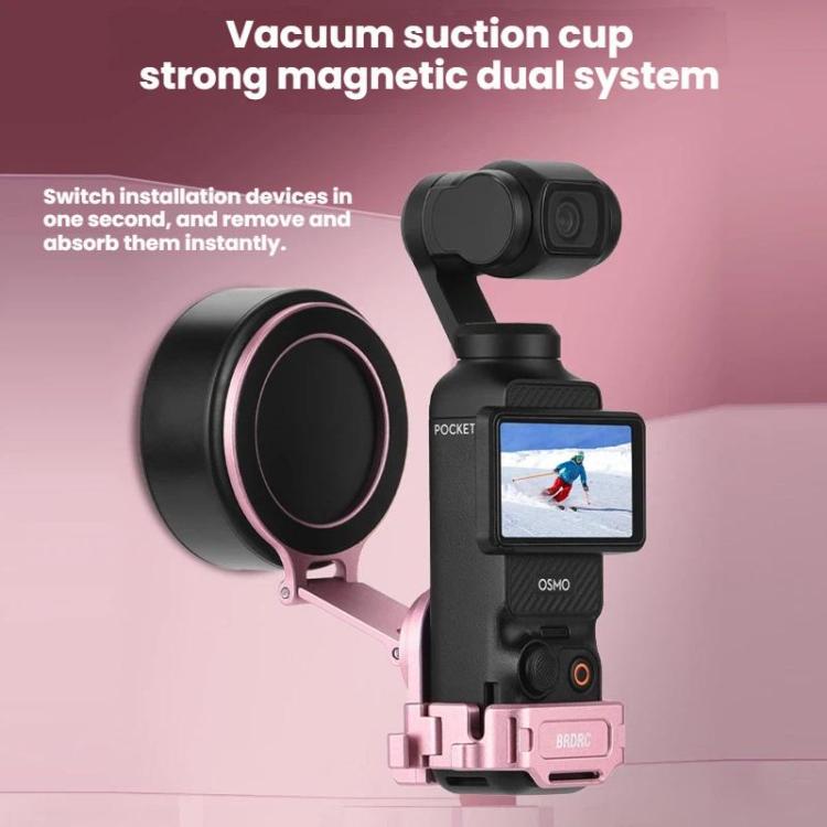 Soporte magnético expandible para teléfono BRDRC para DJI Osmo Pocket 3 con montaje de zapata fría, Pink