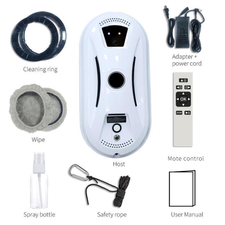 Robot limpiacristales inteligente con succión de doble disco, planificación inteligente de rutas y control remoto., EU Plug, US Plug, UK Plug, AU Plug